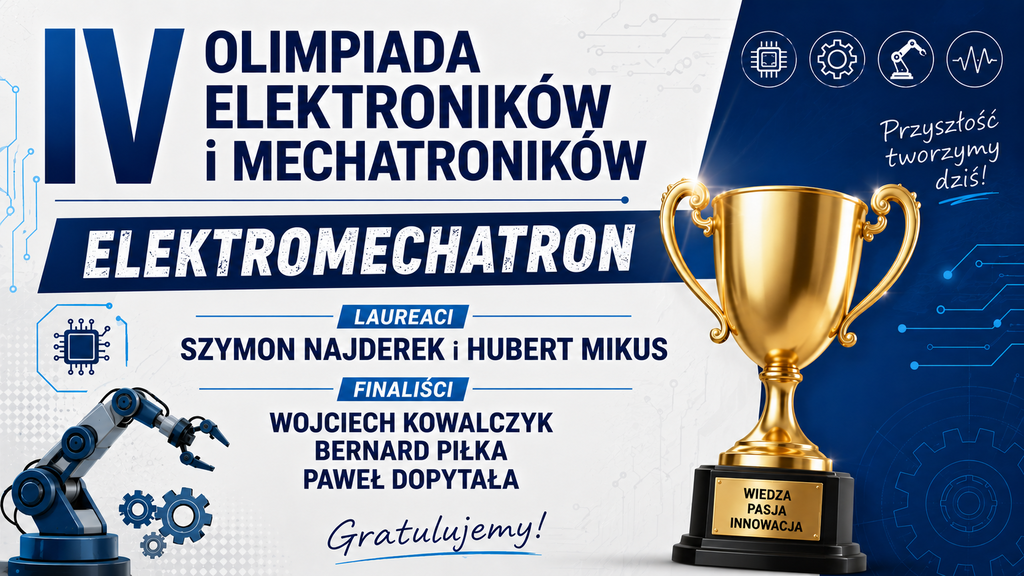 Grafika z wykazem laureatów i finalistów z ZSEE TME – wielki sukces szkoły w ogólnopolskiej olimpiadzie
