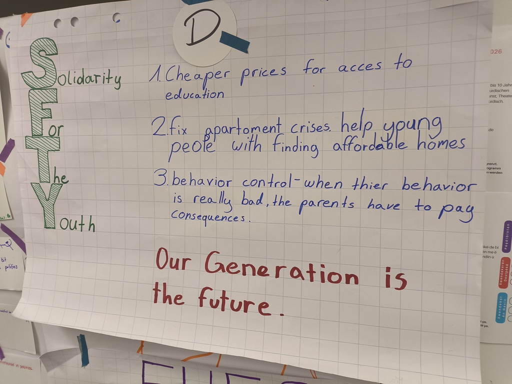 Plakat projektowy uczniów „Safety for Youth" z hasłem „Our Generation is the future" – efekt polsko-niemieckich warsztatów